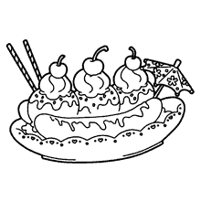 desenho de sorvete com frutas para colorir