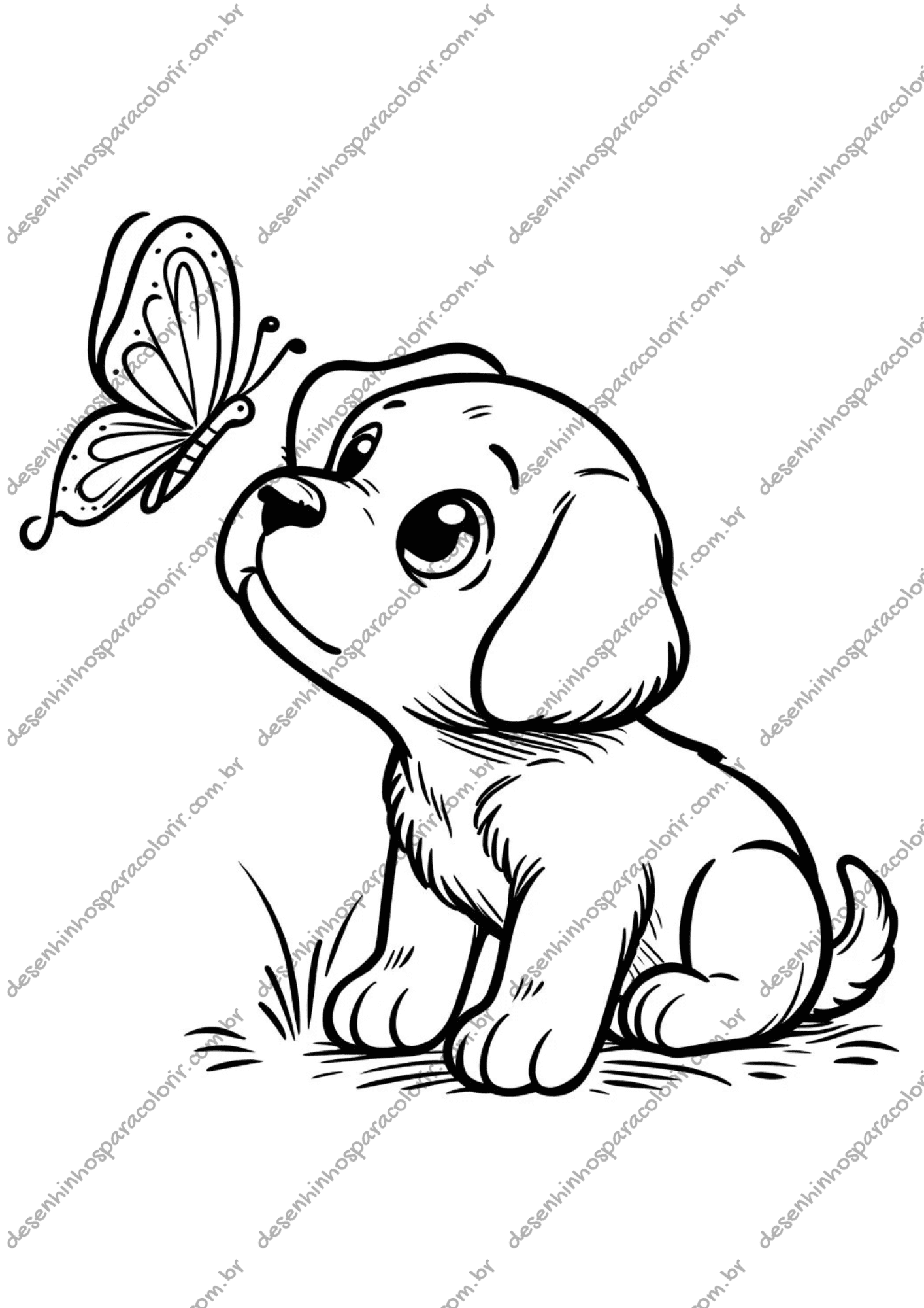 desenho de cão para colorir