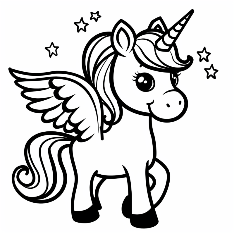 desenho unicórnio com personagens de desenhos animados