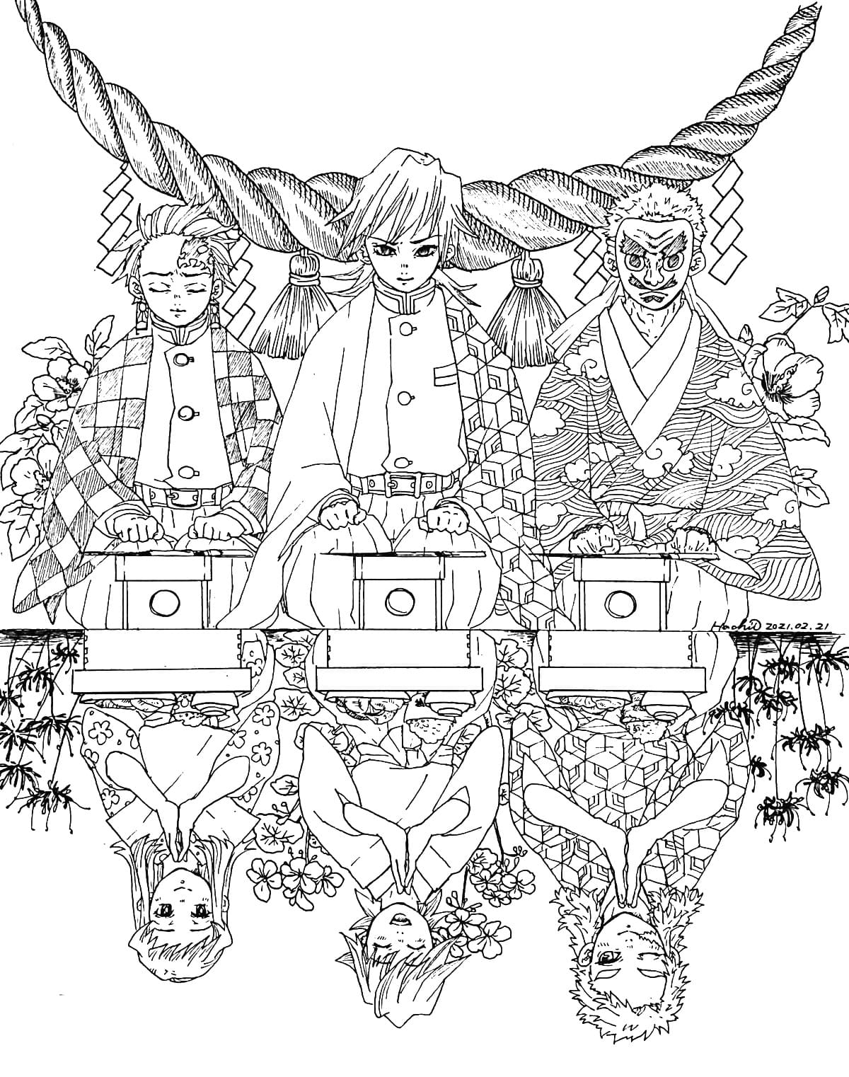 desenhos de demônios para colorir anime
