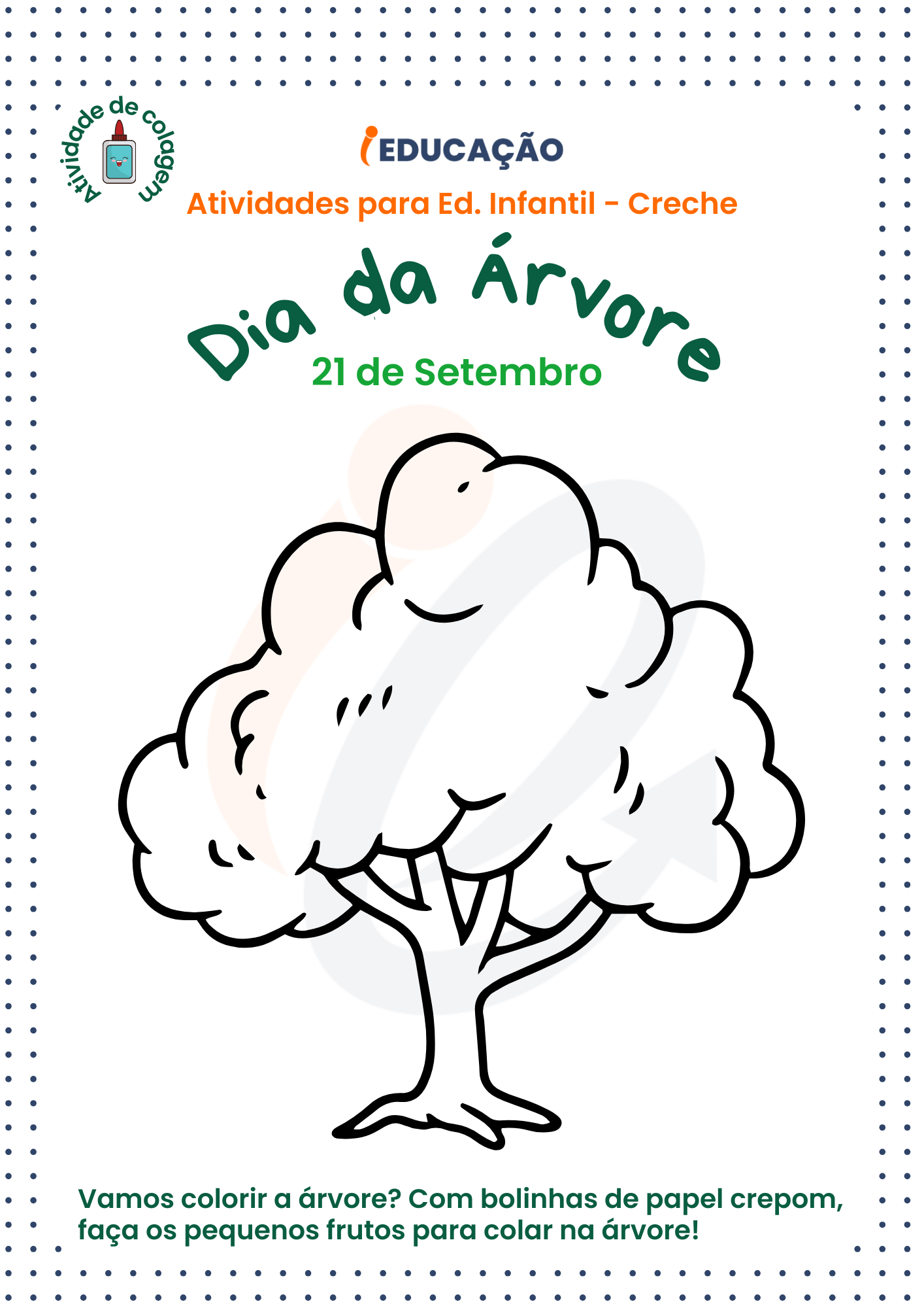 ilustração dia da arvore para imprimir grátis