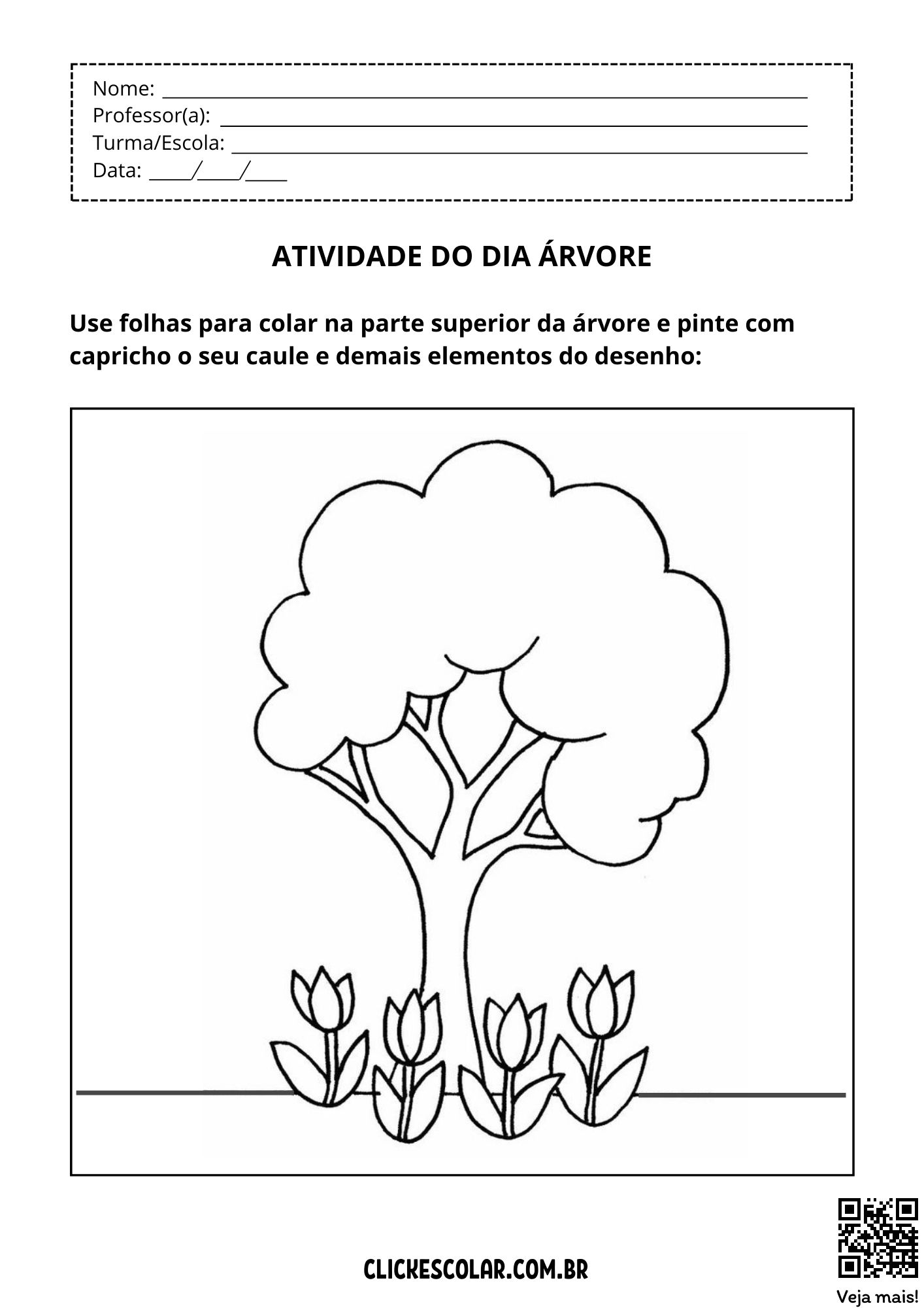 folha de atividade dia da arvore