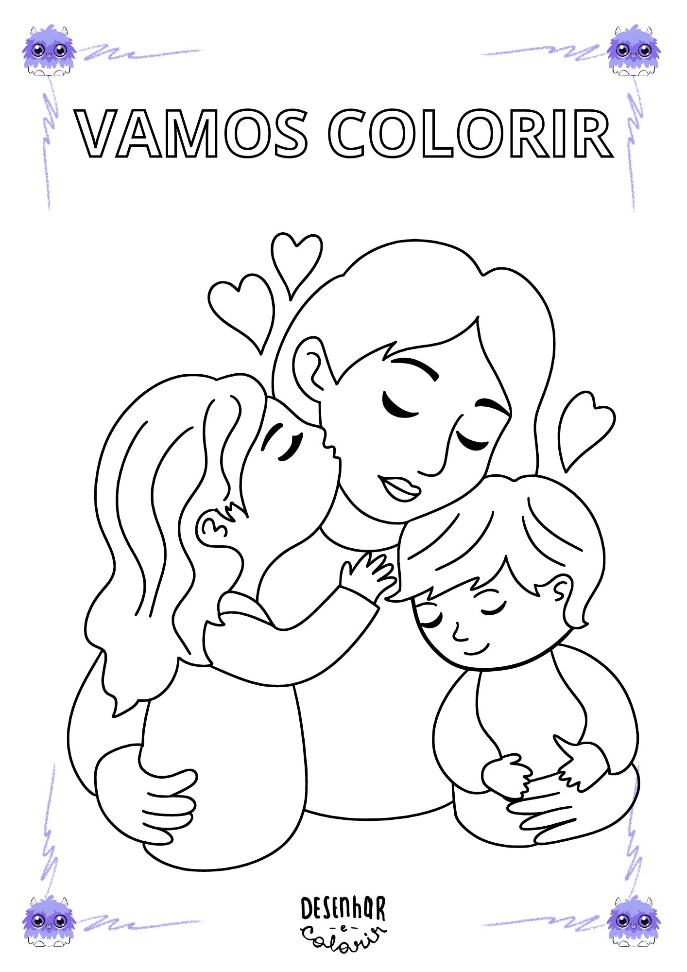 desenhos dia das mães para colorir com lápis de cor
