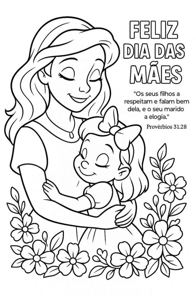 desenho de flor para colorir dia das mães