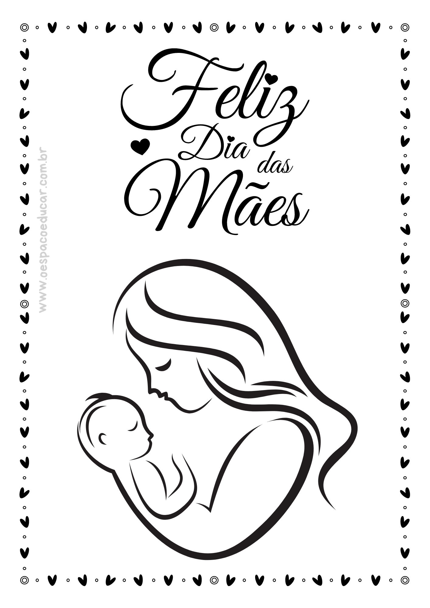 desenhos fáceis dia das mães para colorir