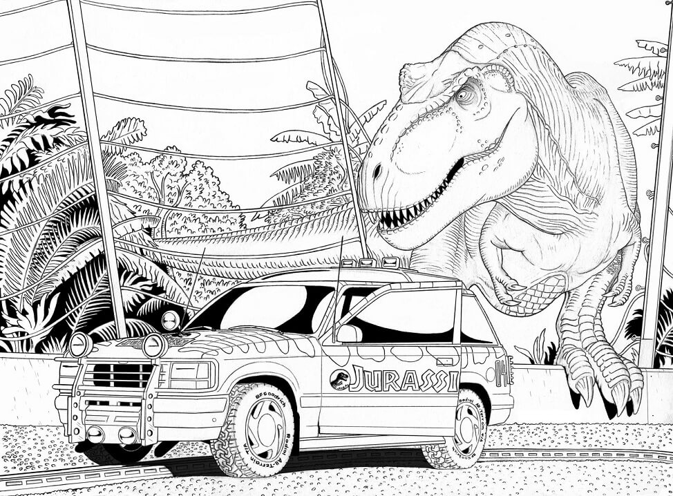 colorir dinossauros jurassic park