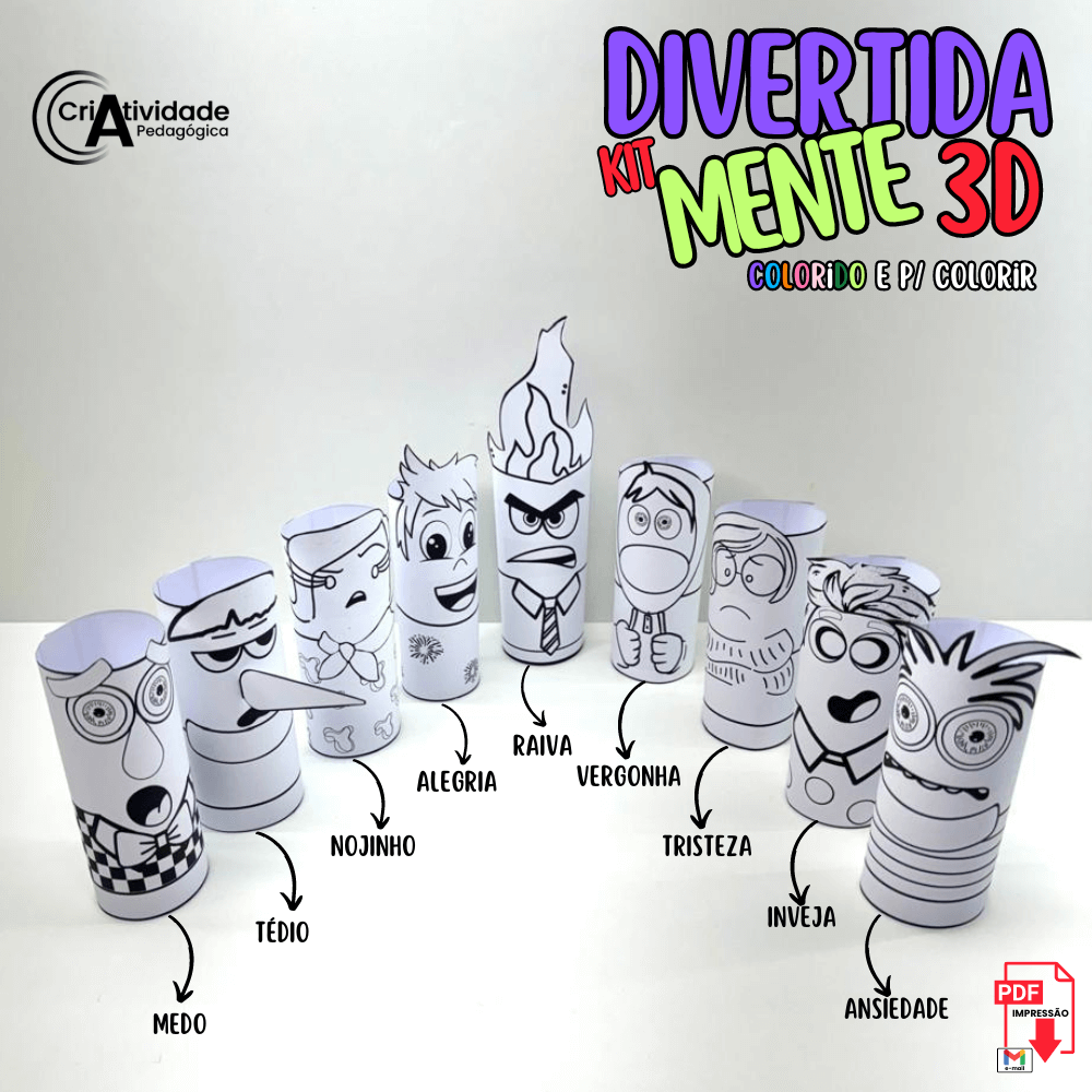 desenhos para colorir 2026 Divertida Mente 2