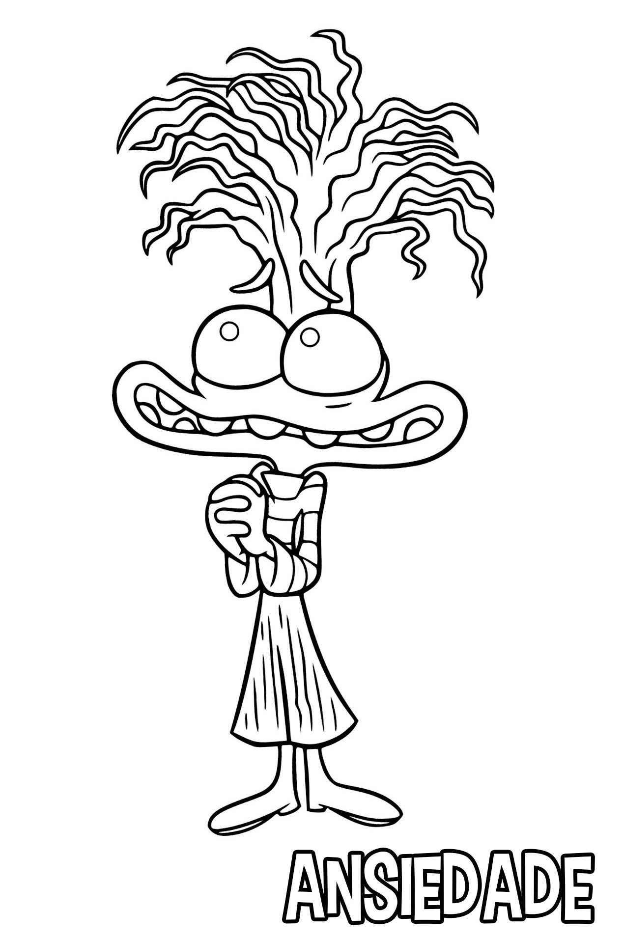 desenho Ansiedade Divertida Mente 2 para imprimir