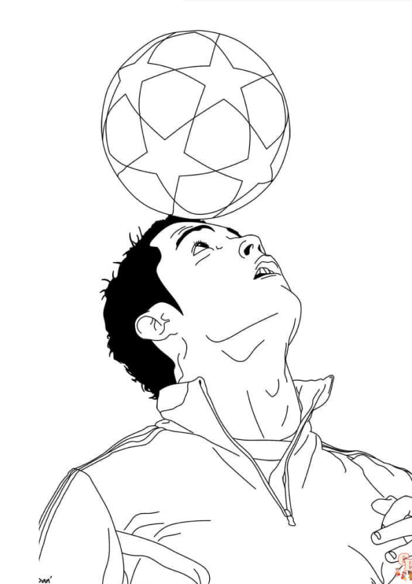 Desenho do Cristiano Ronaldo com a bola