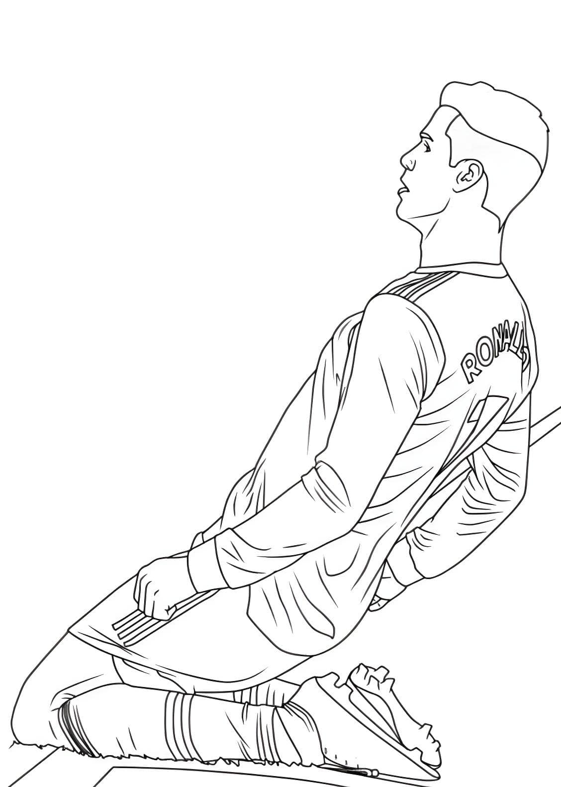 Cristiano Ronaldo em ação para colorir