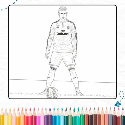 Desenho do Cristiano Ronaldo comemorando gol