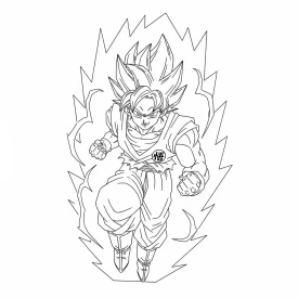 goku para colorir super saiyajin