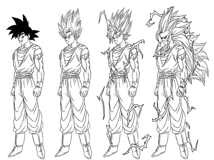 goku para colorir super saiyajin