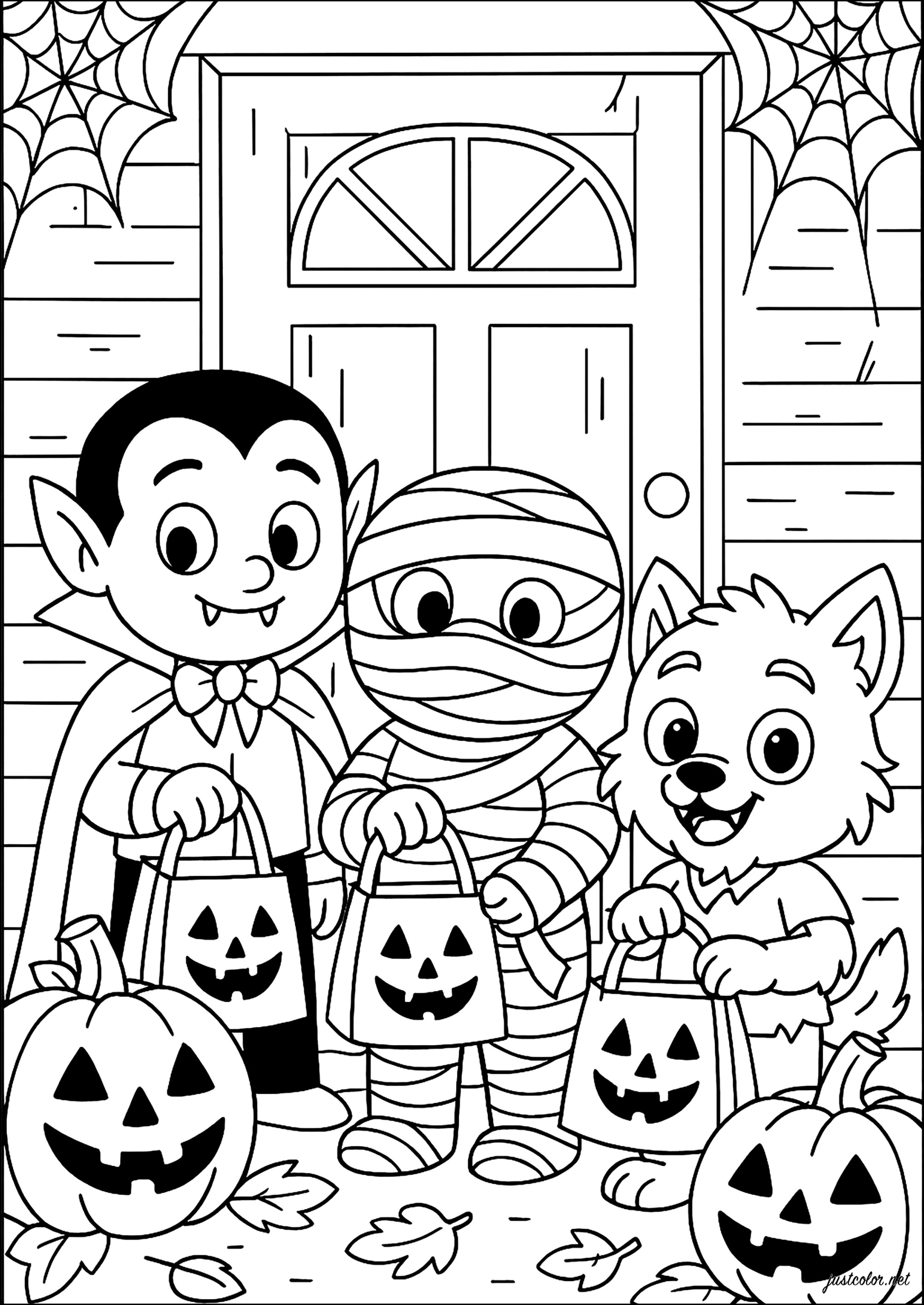 desenhos de halloween para colorir fofos