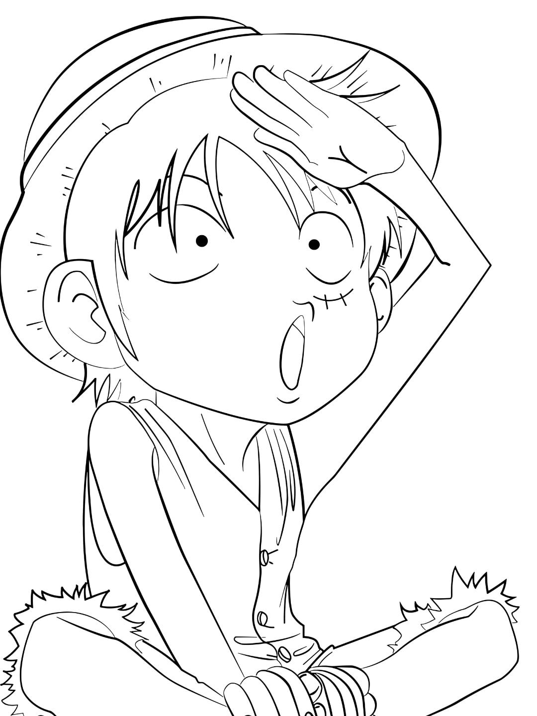 desenho do luffy em ação para colorir