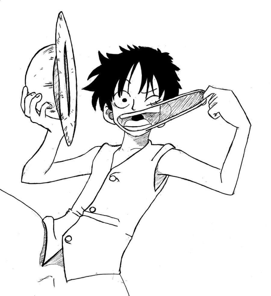 desenho do luffy e brook para colorir
