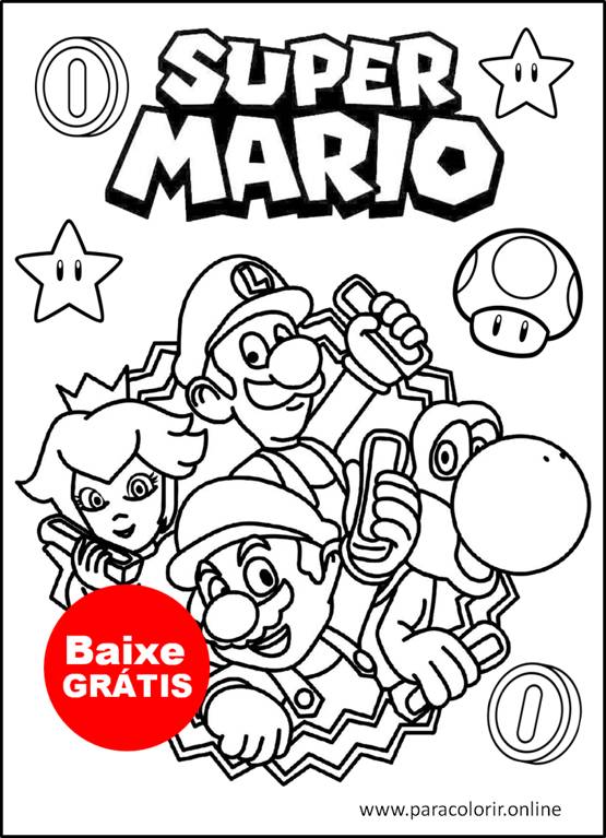 desenho mario kart para colorir