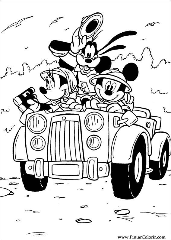 mickey safari para colorir