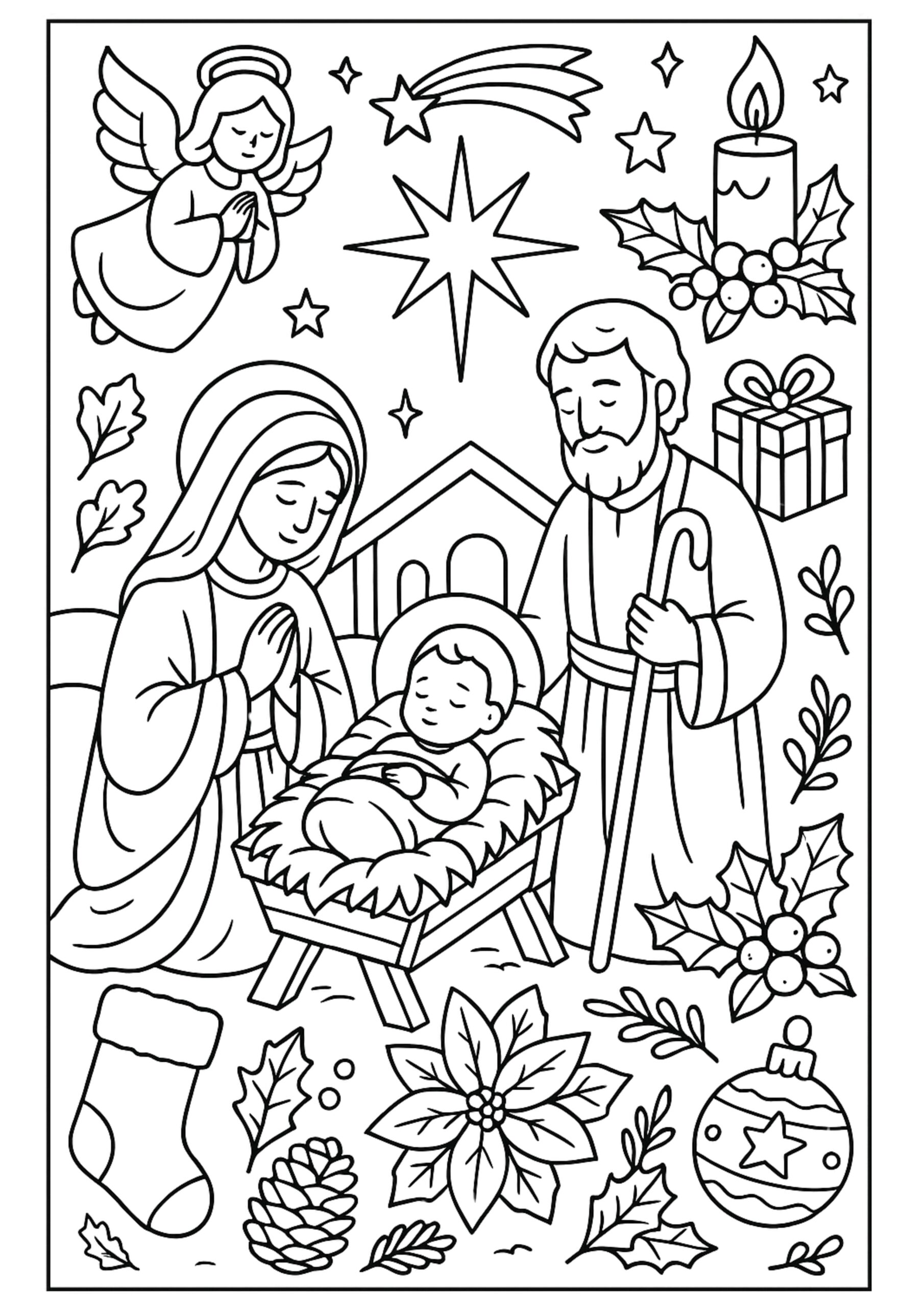 colorir natal figuras