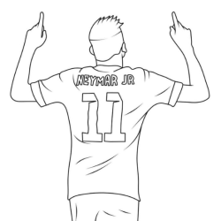 desenho do neymar em ação para colorir