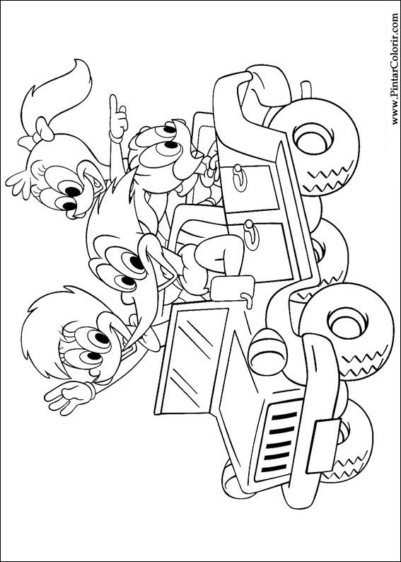 Pica Pau em PDF para colorir