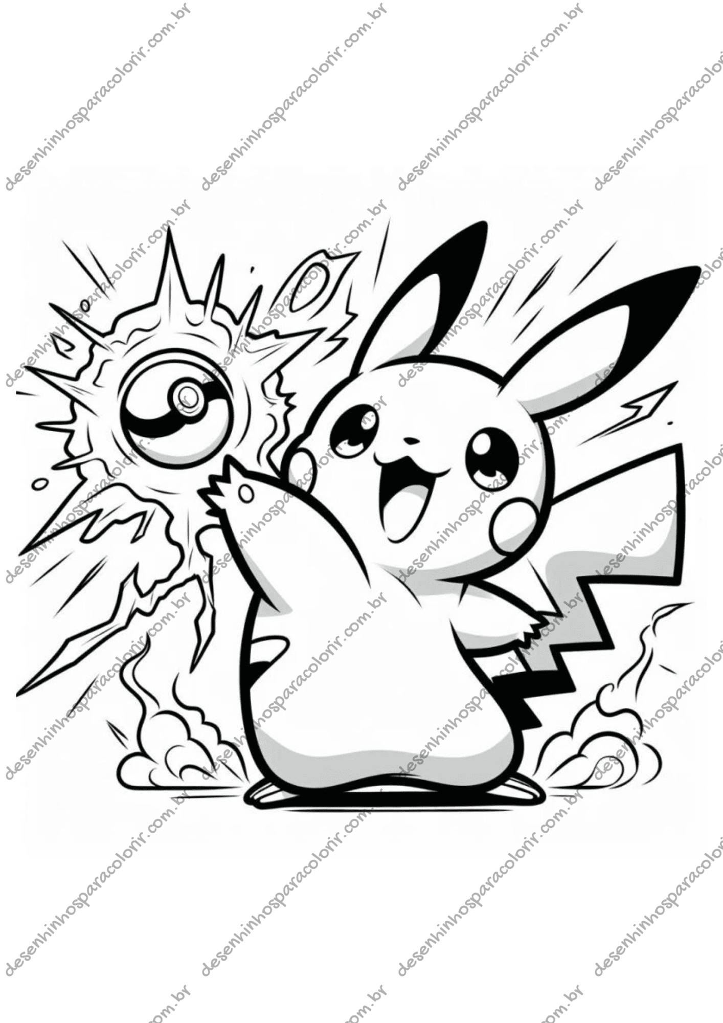 desenho do pikachu para imprimir