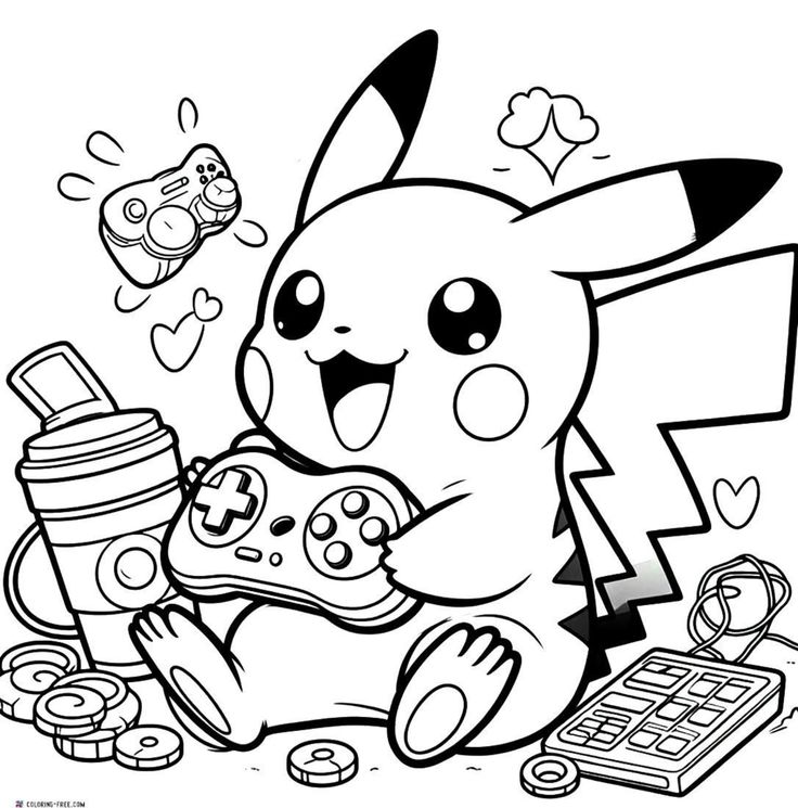 pikachu halloween para colorir