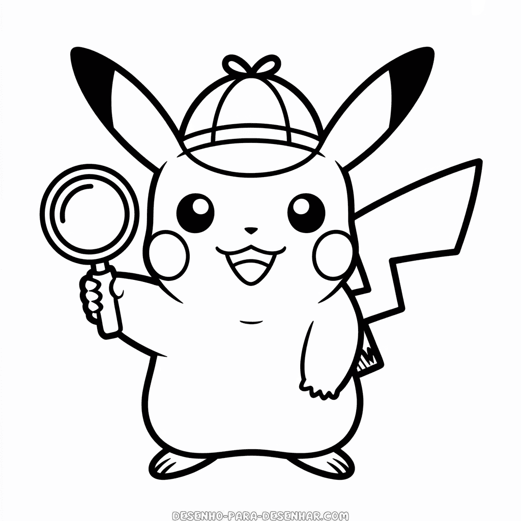 desenho do pikachu facil
