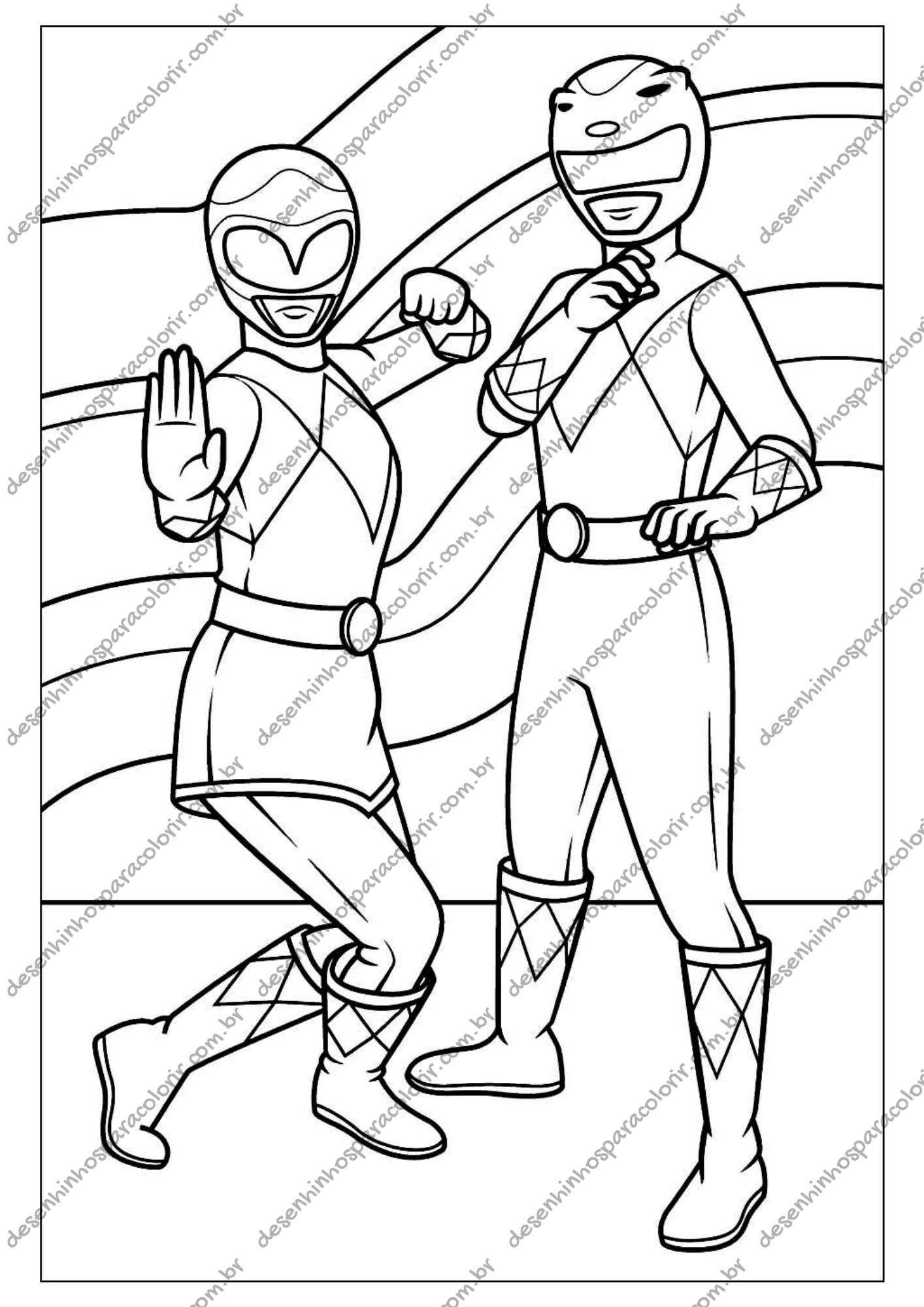 desenhos de heróis para colorir power rangers