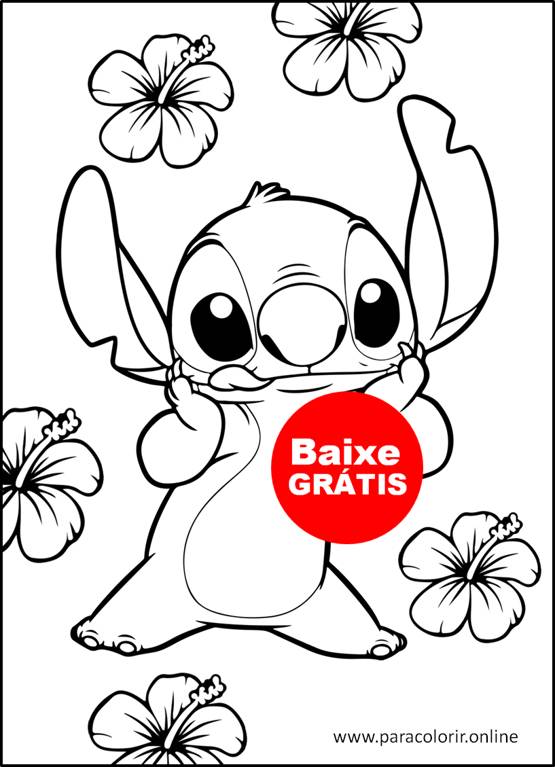 Stitch para colorir e imprimir