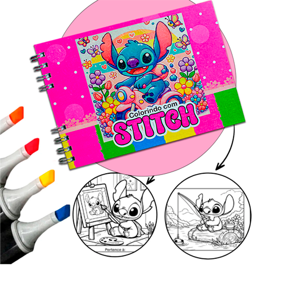 desenho Stitch comendo