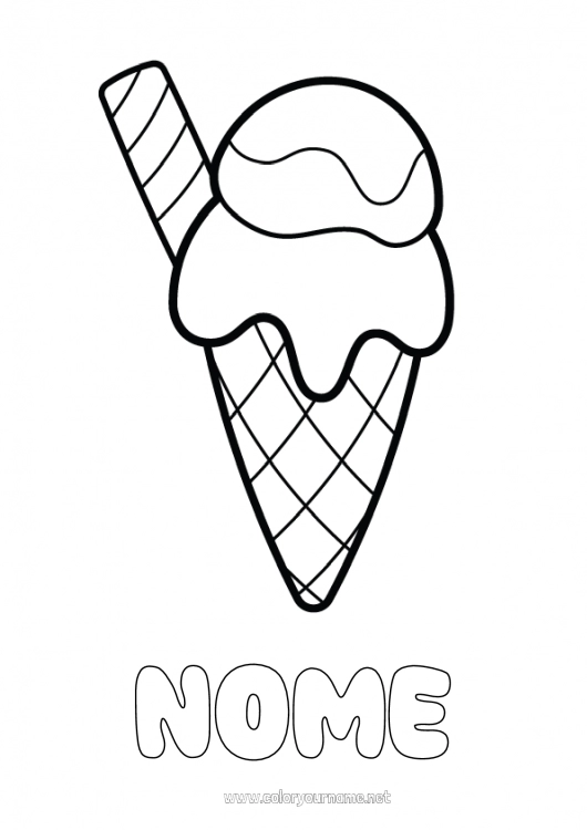 desenho de sorvete para colorir