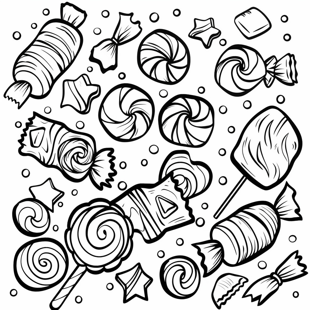 desenho de doces kawaii para colorir