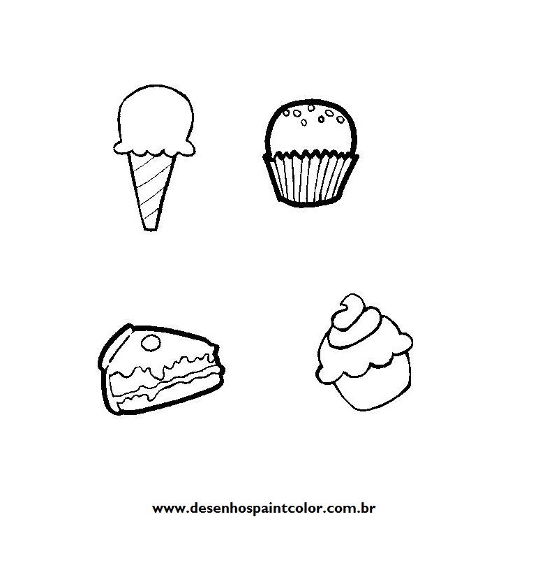 desenho de cupcake para colorir