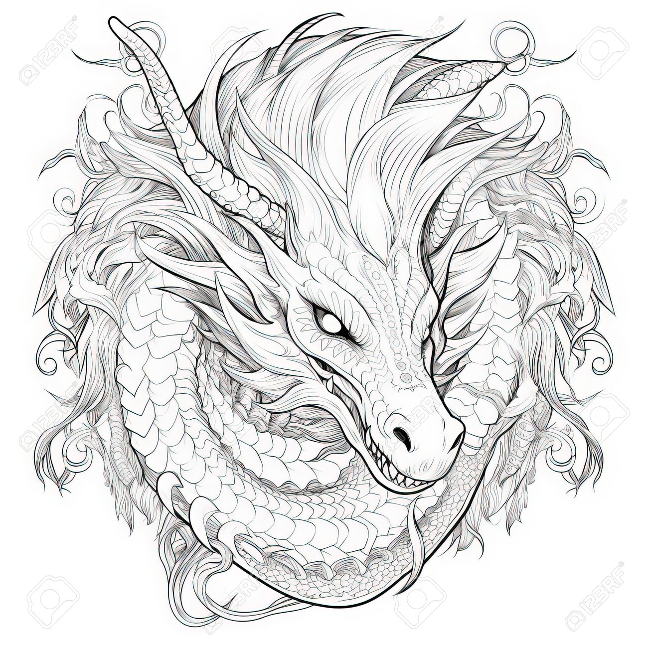 desenho de dragão para imprimir e pintar