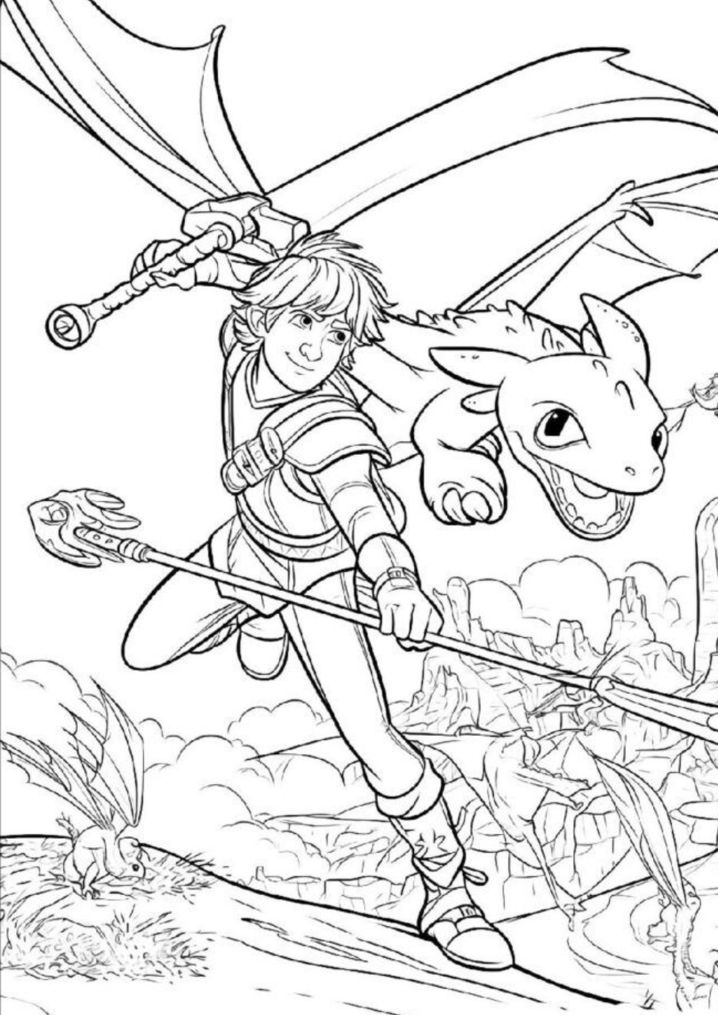 como treinar o seu dragão desenhos para colorir