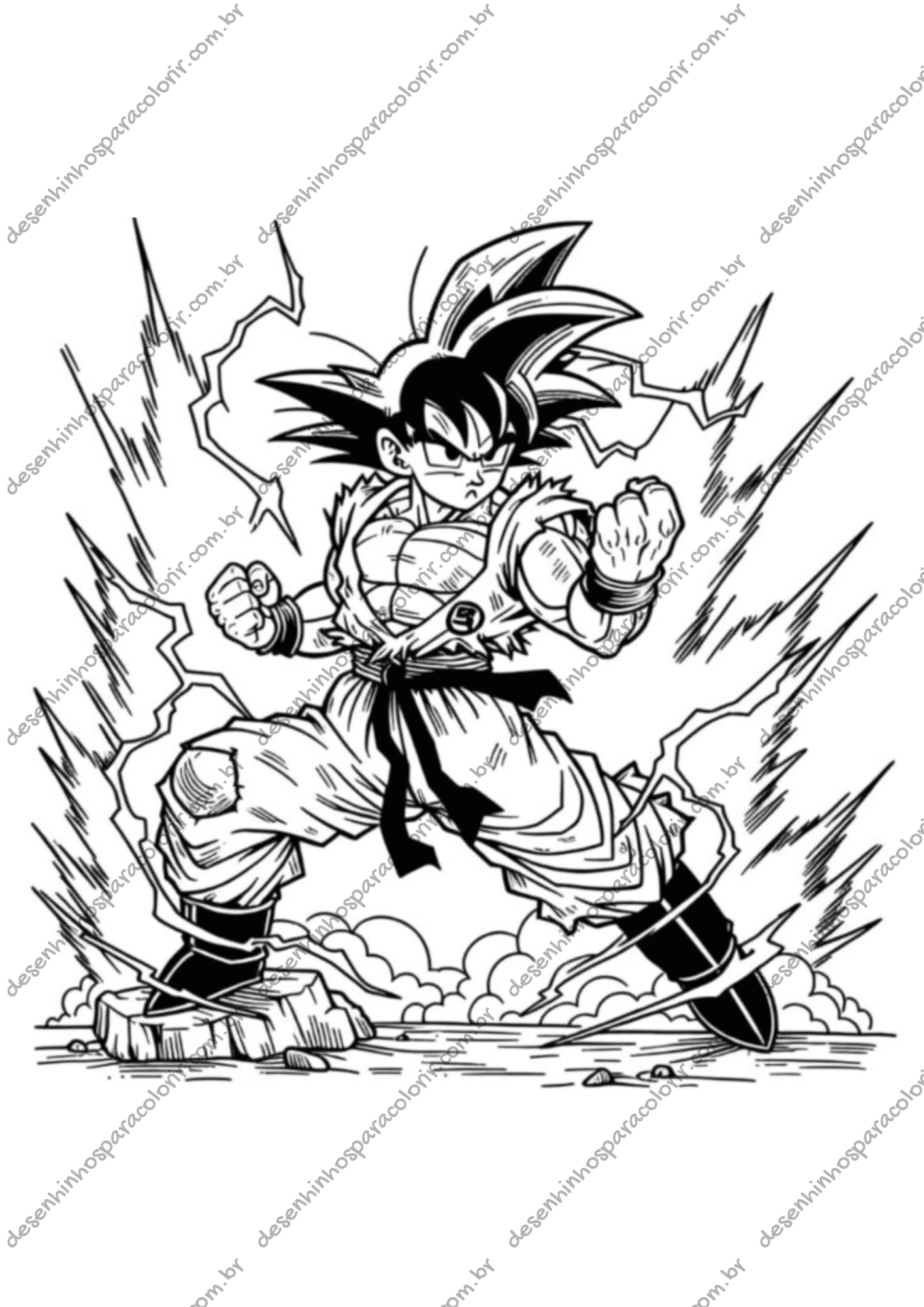desenho do goku para colorir