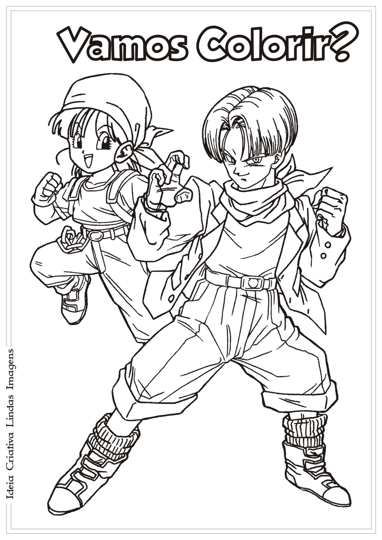 desenho de luta dragon ball para colorir