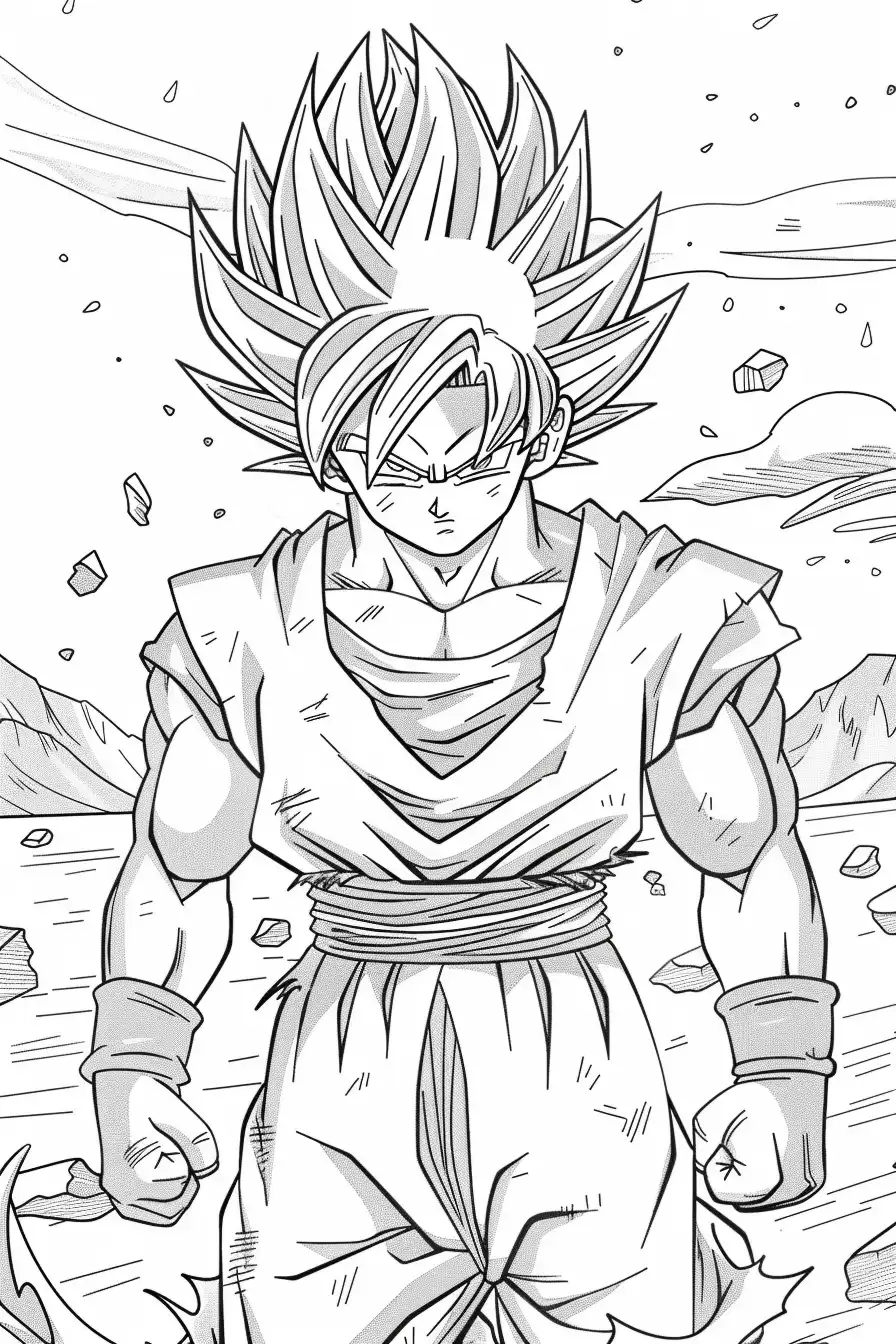 desenho do goku super saiyajin blue para colorir
