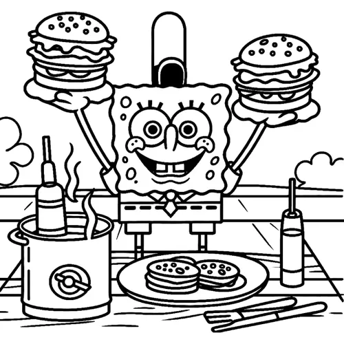 bob esponja calça quadrada para pintar