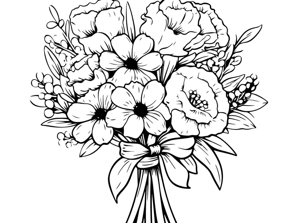 desenho de flor para imprimir em A4