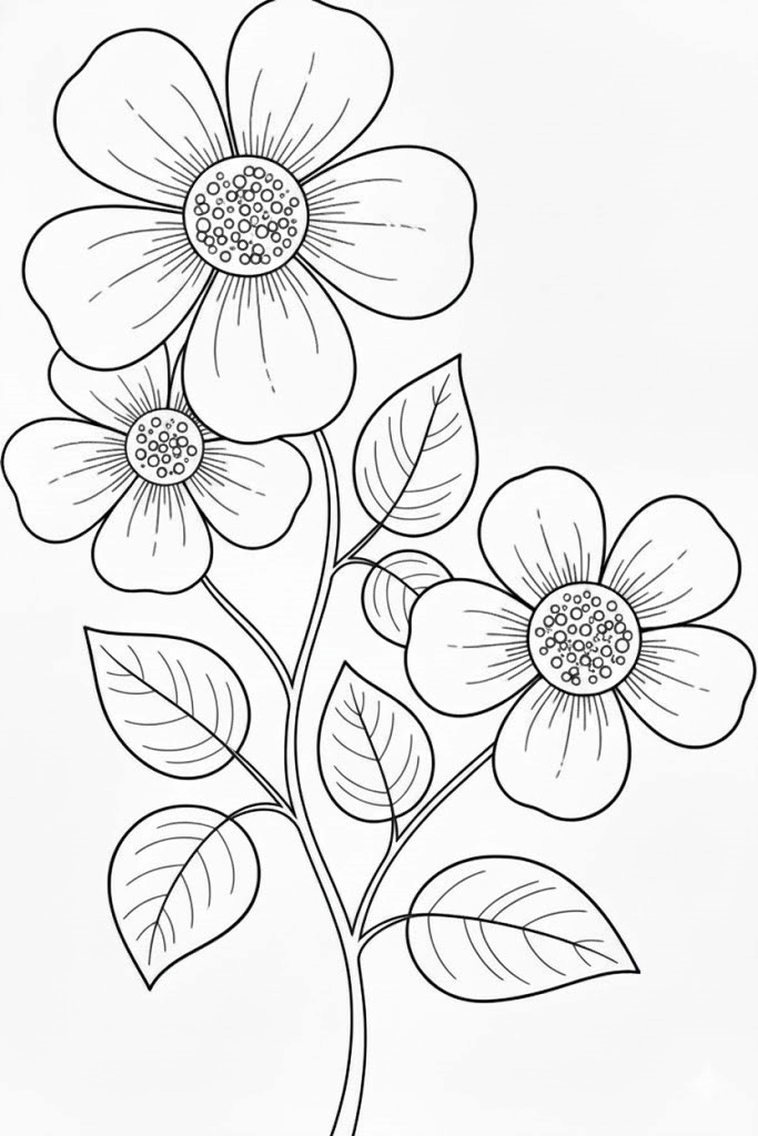 desenho de jardim de flores para colorir
