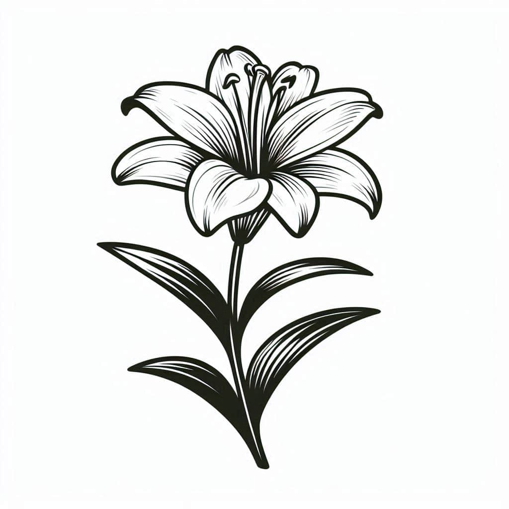 desenho de flor em aquarela para colorir