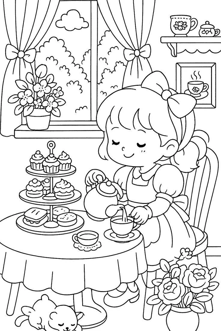 desenho para colorir menina princesa