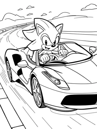 sonic e shadow para colorir