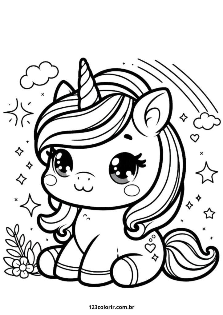 unicornio para colorir e imprimir grátis