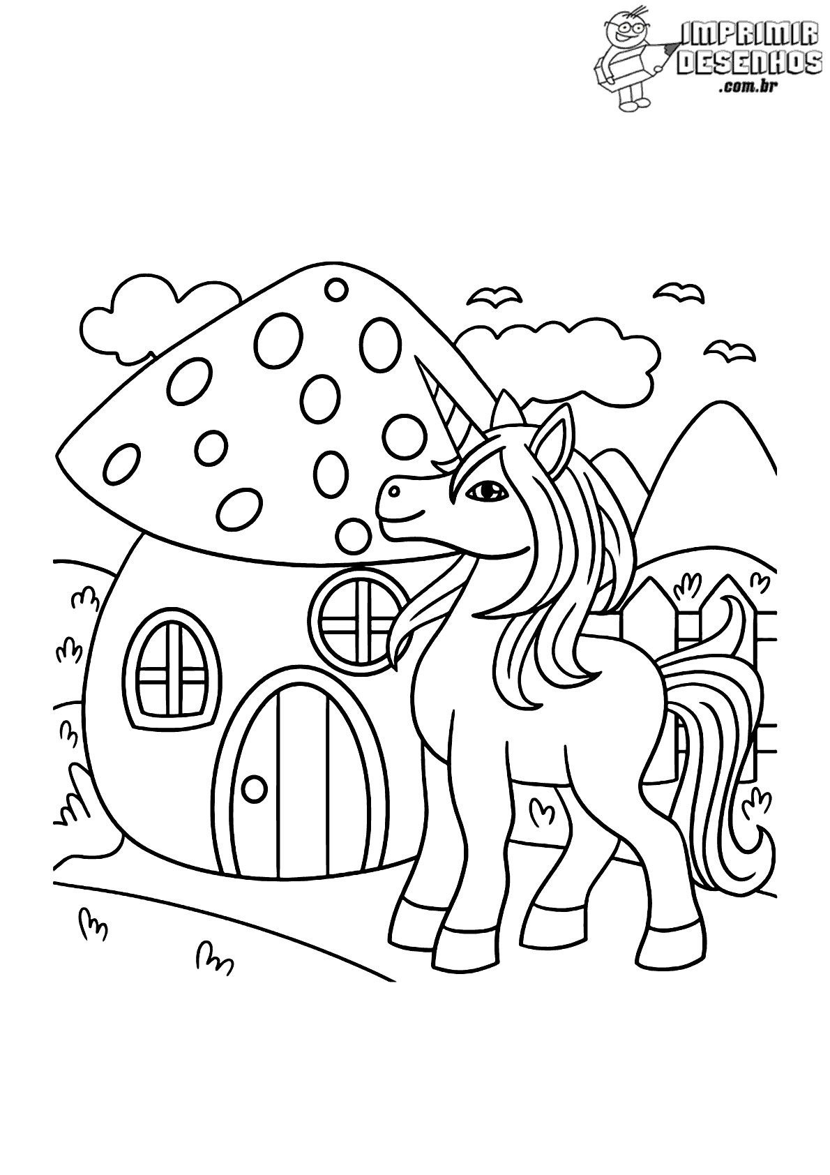 imprimir desenho de unicórnio simples