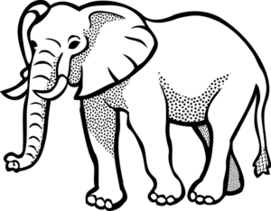 elefante fofo para colorir