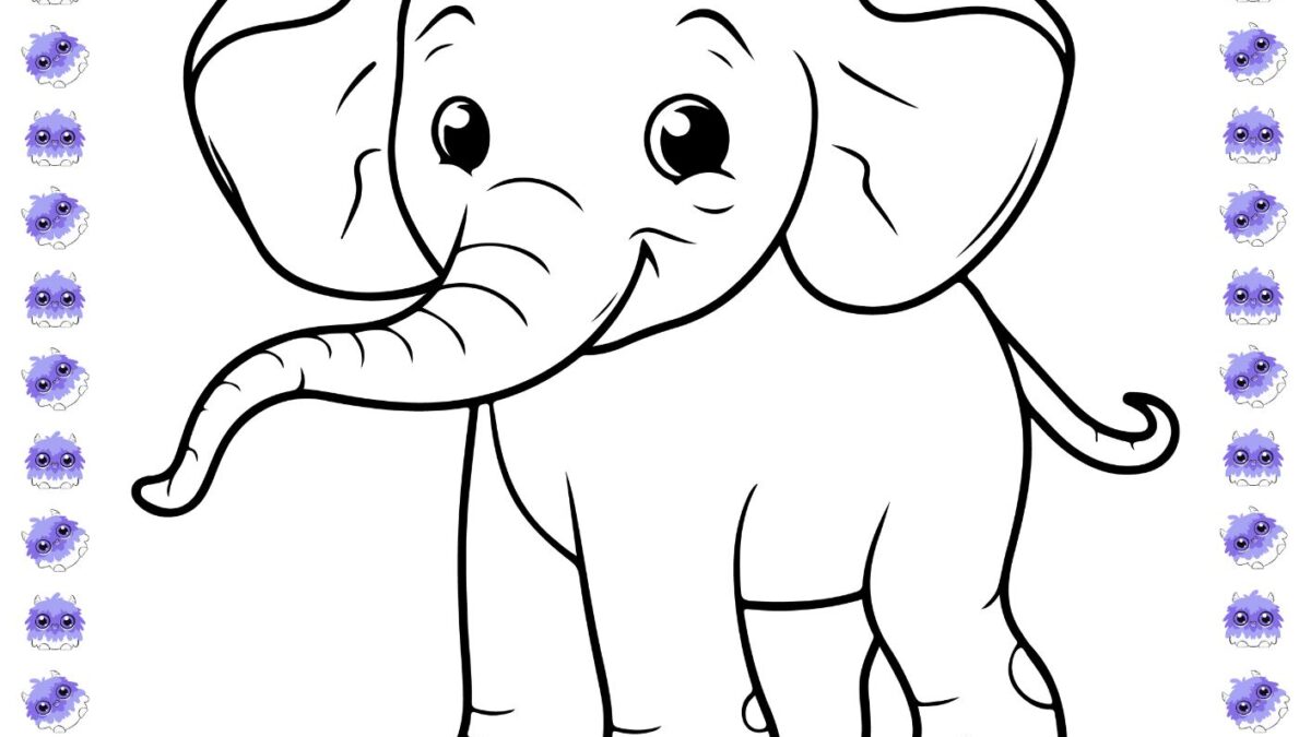 elefante geométrico para colorir