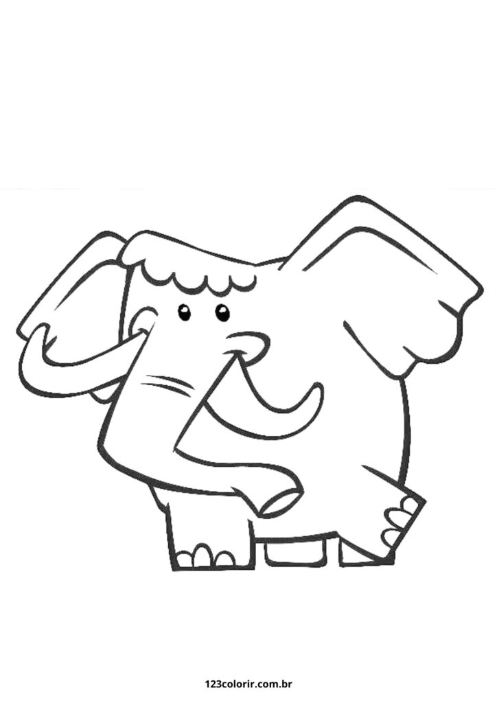 elefante fofo para colorir